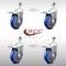 Service Caster 5 Inch SS Blue Polyurethane 1/2 Inch Threaded Stem Caster Set Total Lock Brake SCC-SSTSTTL20S514-PPUB-BLUE-121315-4 - alternate 2